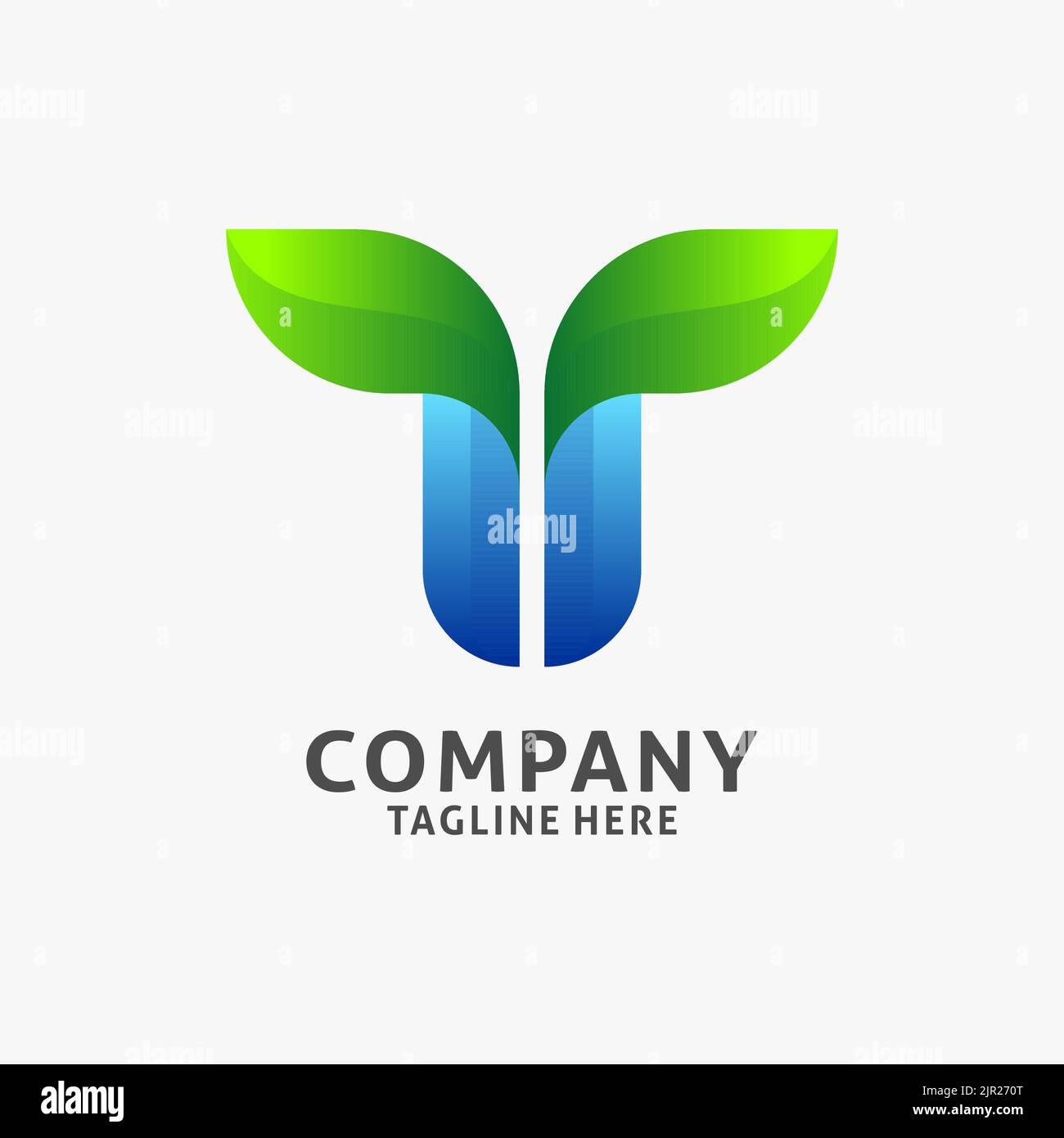 Logo mit T-Blatt-Schriftzug Stock Vektor