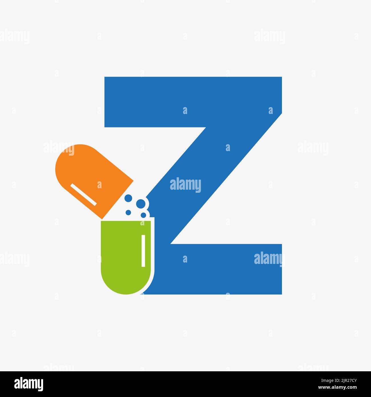 Buchstabe Z Medizin Tablet Logo Konzept für Healthcare Logo Zeichen Vektor-Vorlage Stock Vektor