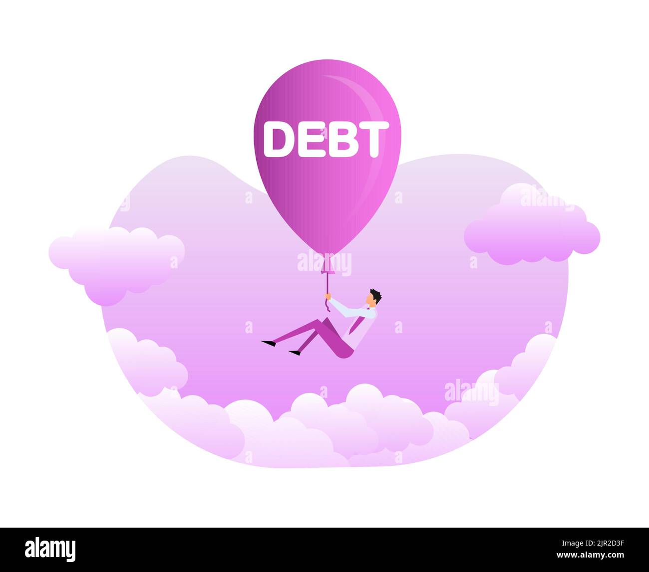 Schulden. Geschäftemacher. Konzept der finanziellen Freiheit. Finanzielle Gebühren und Abgaben. Stock Vektor