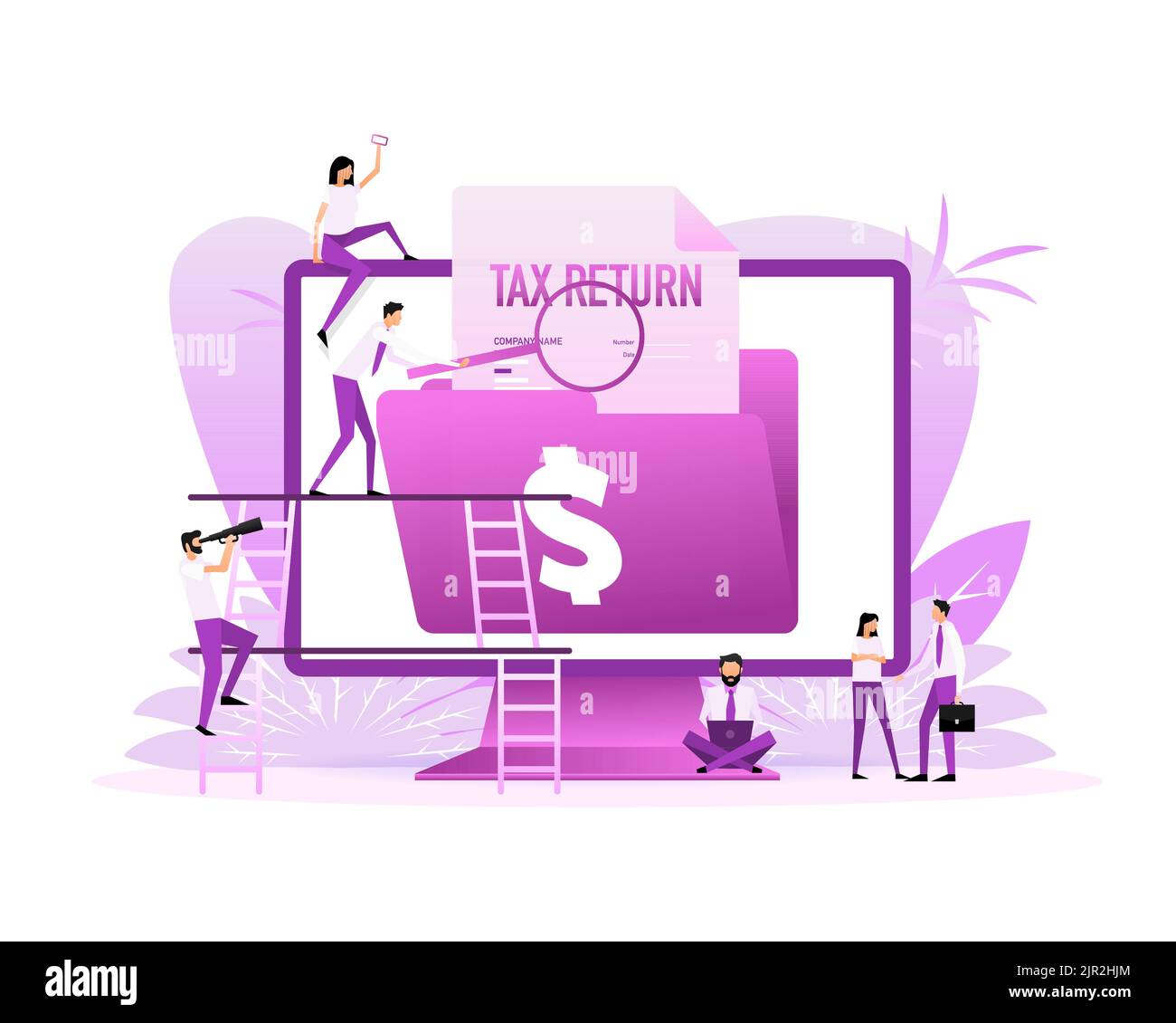 Steuerabzug. Konzept der Steuererklärung, Optimierung. Vektorgrafik. Stock Vektor