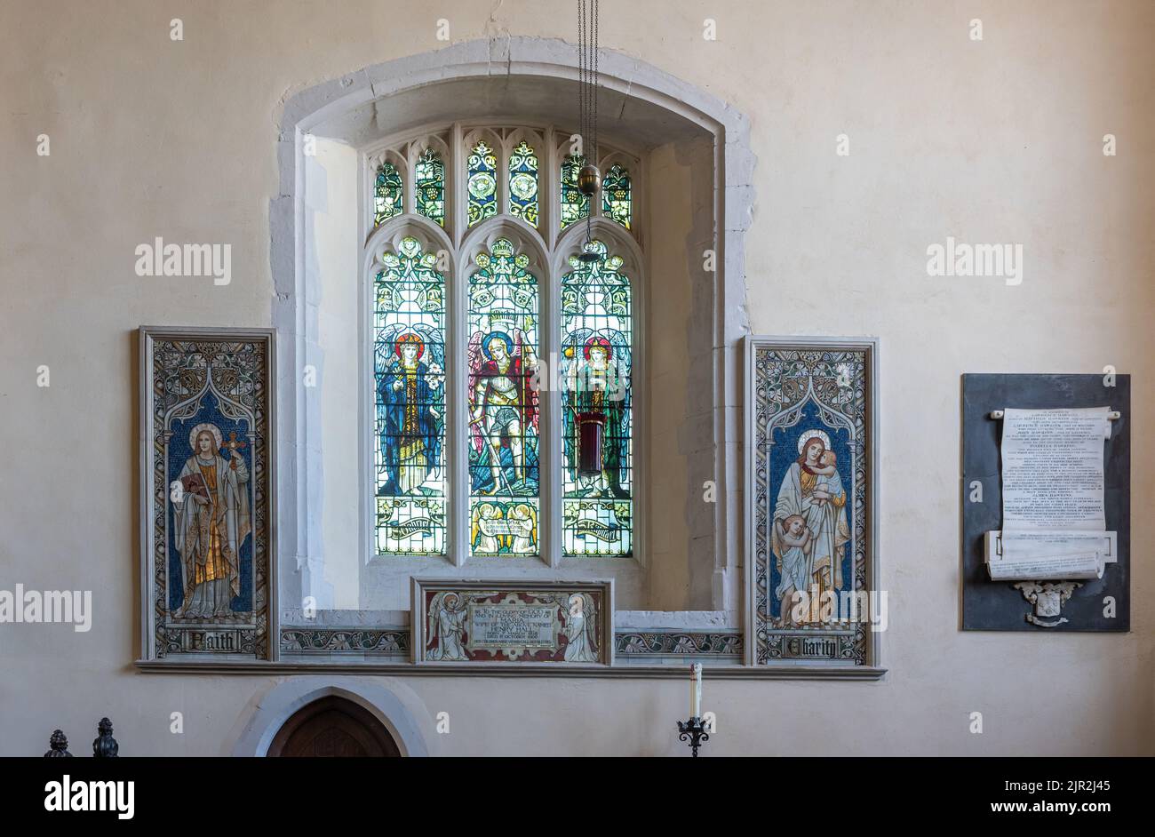 Church of St Lawrence, Alton, Hampshire, England, Großbritannien, Ein Gebäude der Klasse I, das für die abschließende Aktion der Schlacht von Alton bekannt ist Stockfoto