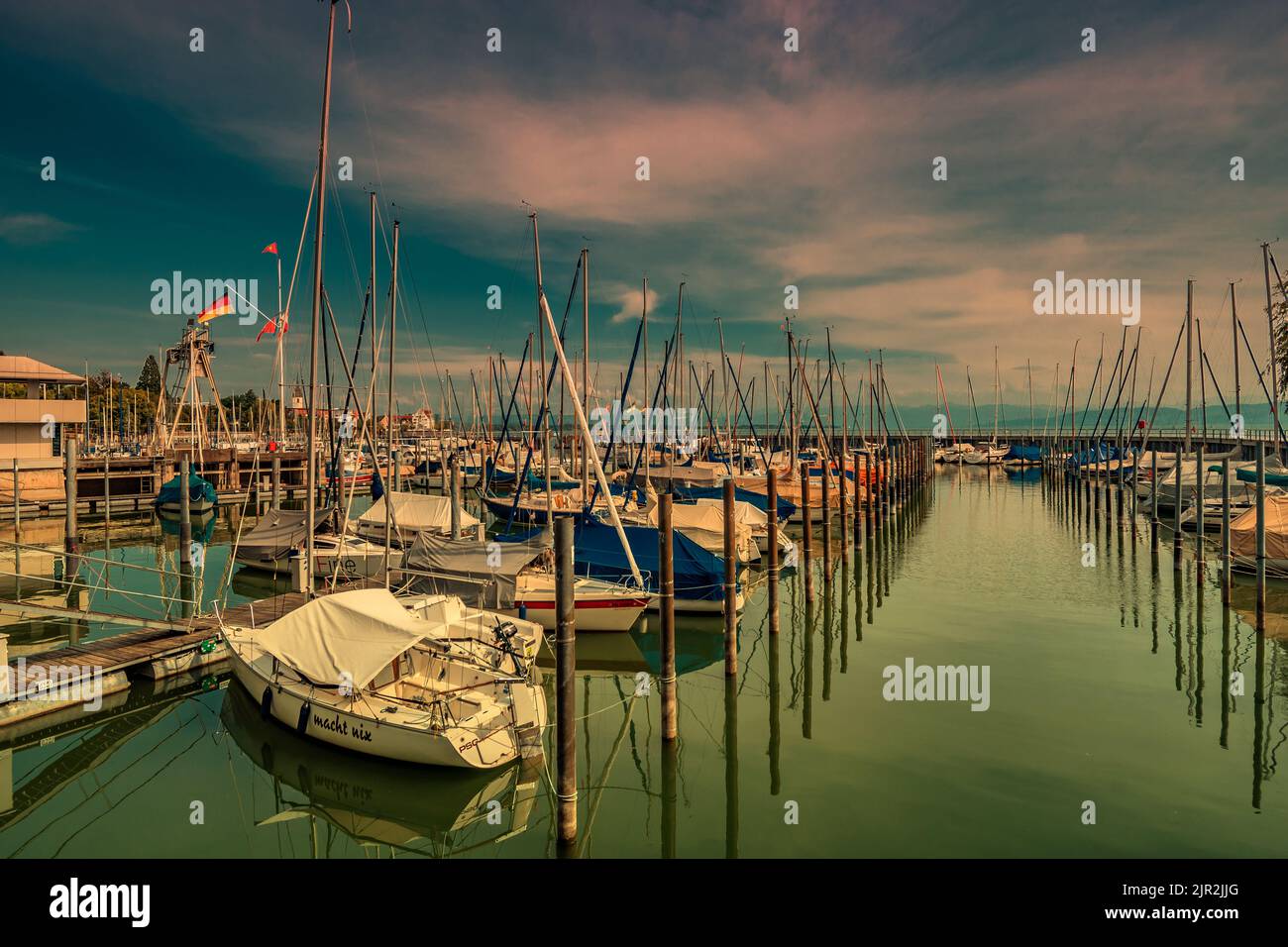 BADEN-WÜRTTEMBERG : Abendstimmung in Friedrichshafen Stockfoto