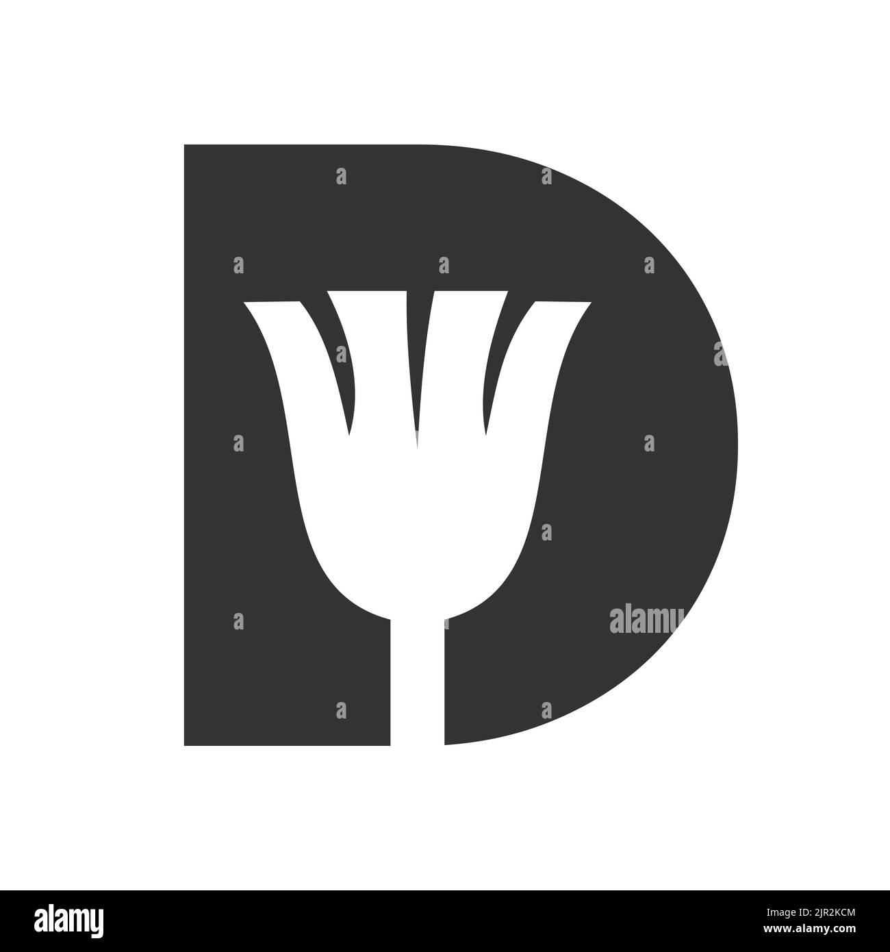 Buchstabe D Haus Reinigung, Maid Logo Vektor-Vorlage. Besen Logo Konzept mit Reinigungsbürste Stock Vektor