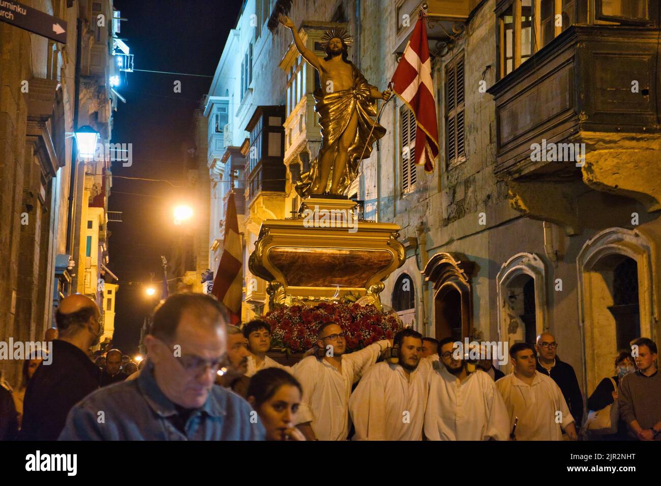 Traditionelle Prozession für die Heilige Woche in La Valletta Stockfoto