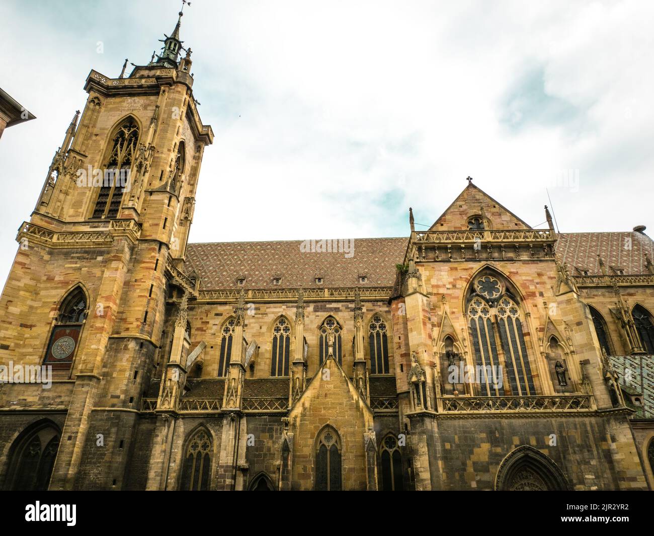 Kathedrale in der Altstadt von Colmar, Frankreich Stockfoto