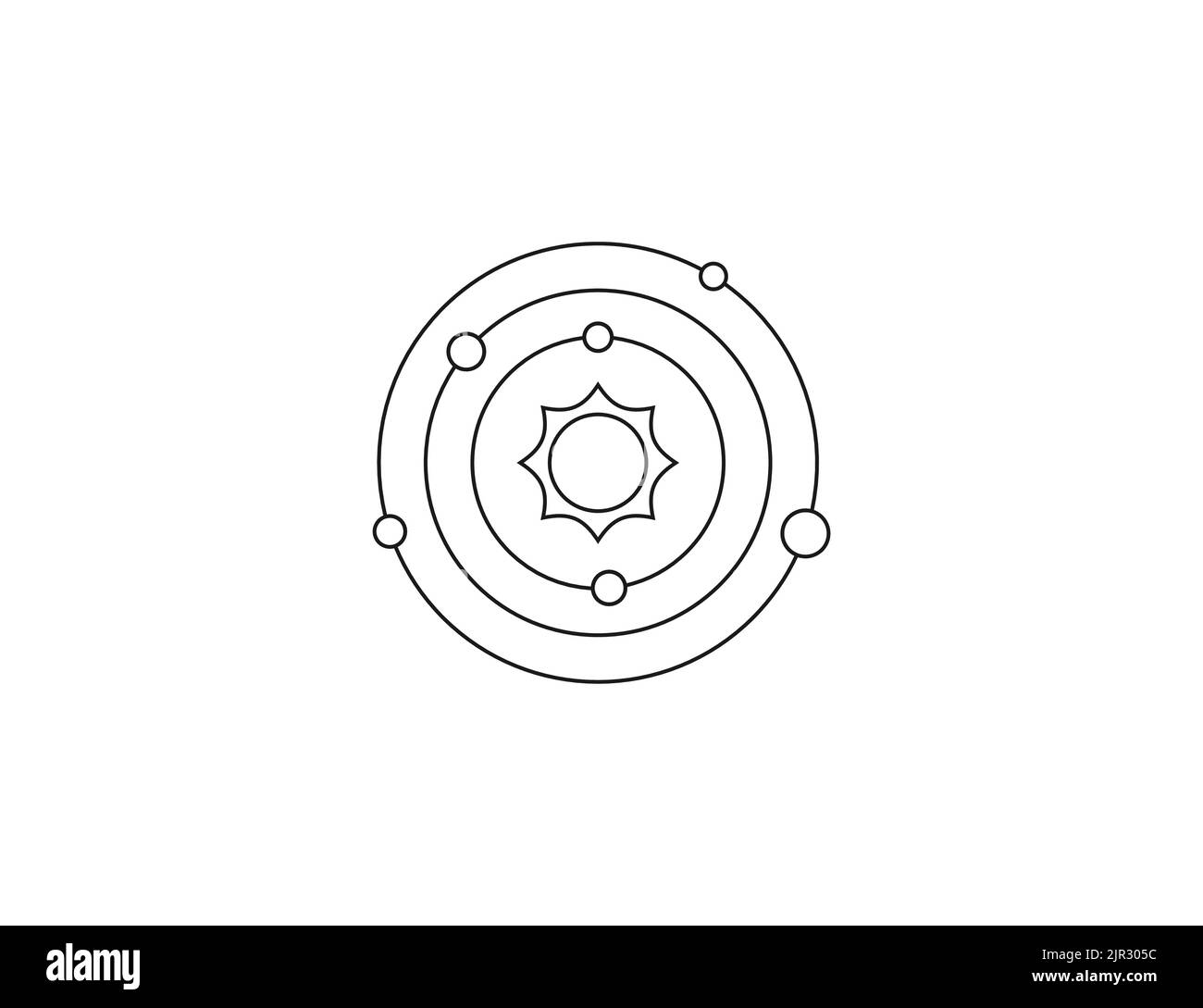 Symbol für das Sonnensystem. Vektorgrafik. Stock Vektor