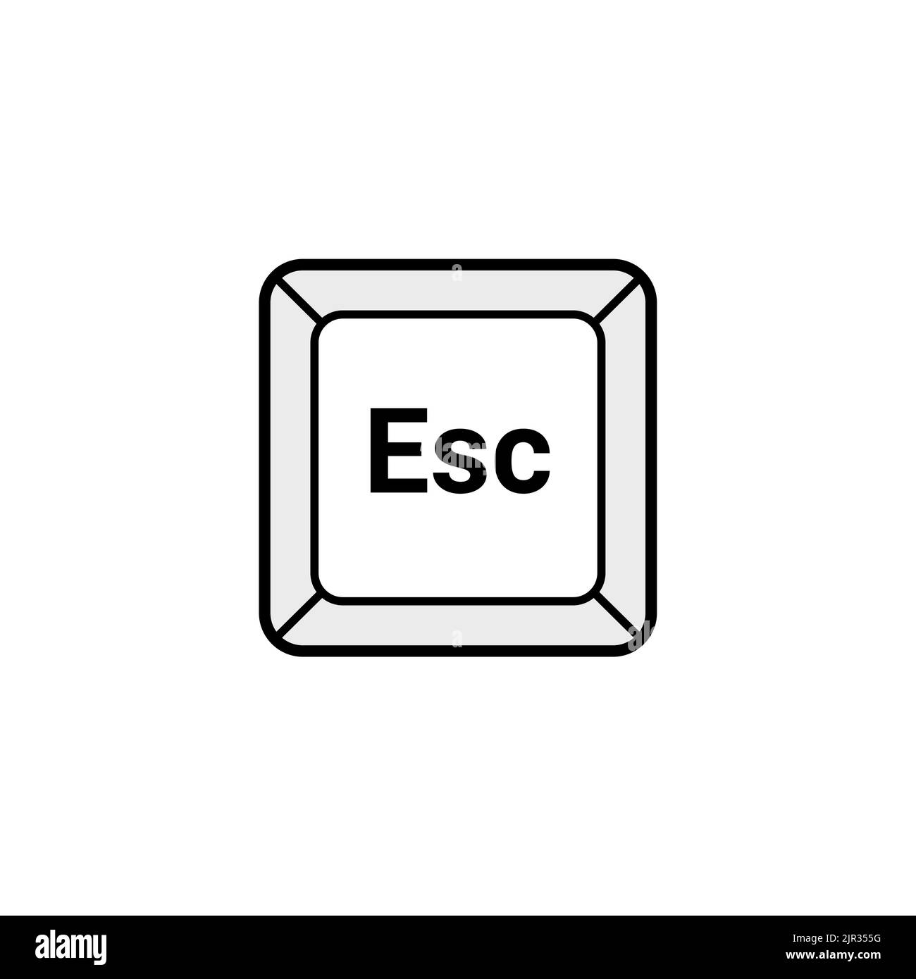 Vektorsymbol der ESCTaste. Escape Tastatur Logo Computer Cartoon
