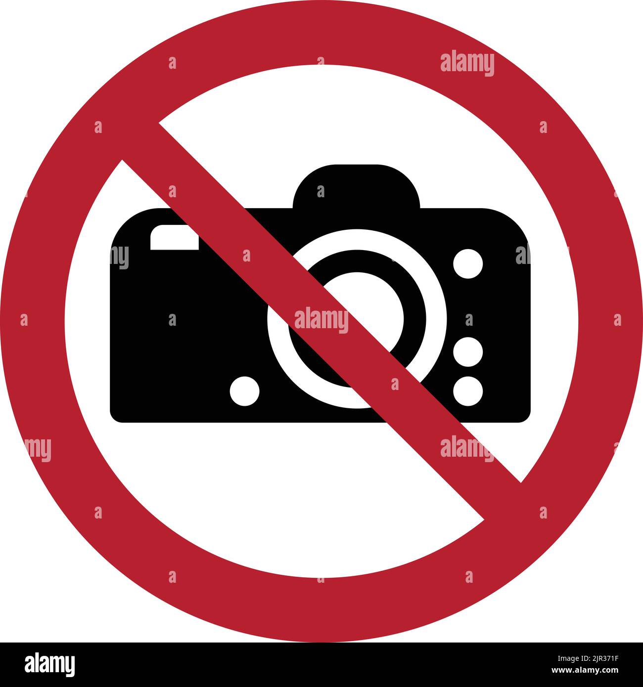 ISO 7010 P029 – Keine Fotografie als Vektor. Fotografie verboten Zeichen. Stock Vektor