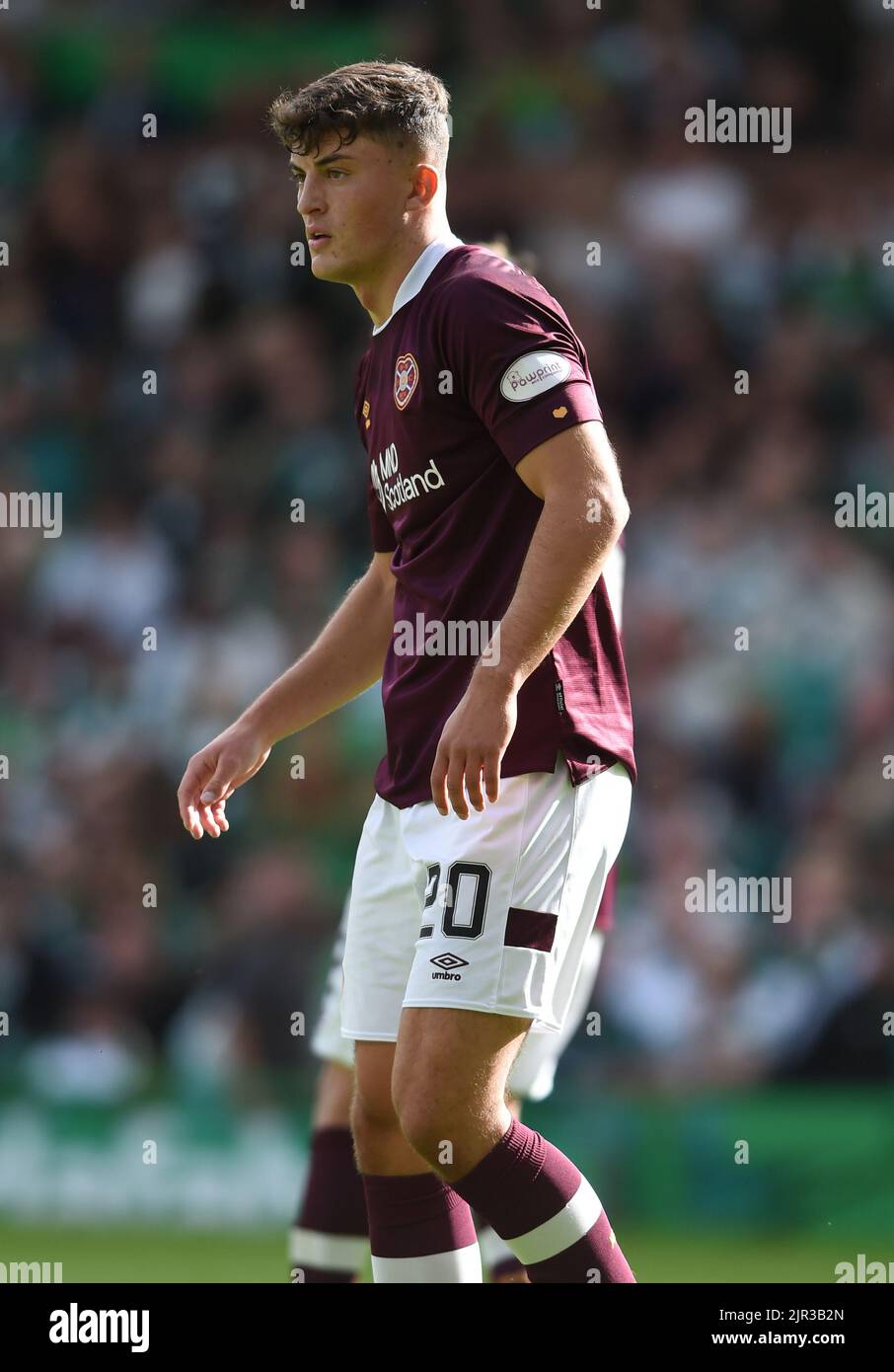 Glasgow, Schottland, 21.. August 2022. Lewis Neilson von Hearts während des Cinch Premiership-Spiels im Celtic Park, Glasgow. Bildnachweis sollte lauten: Neil Hanna / Sportimage Stockfoto