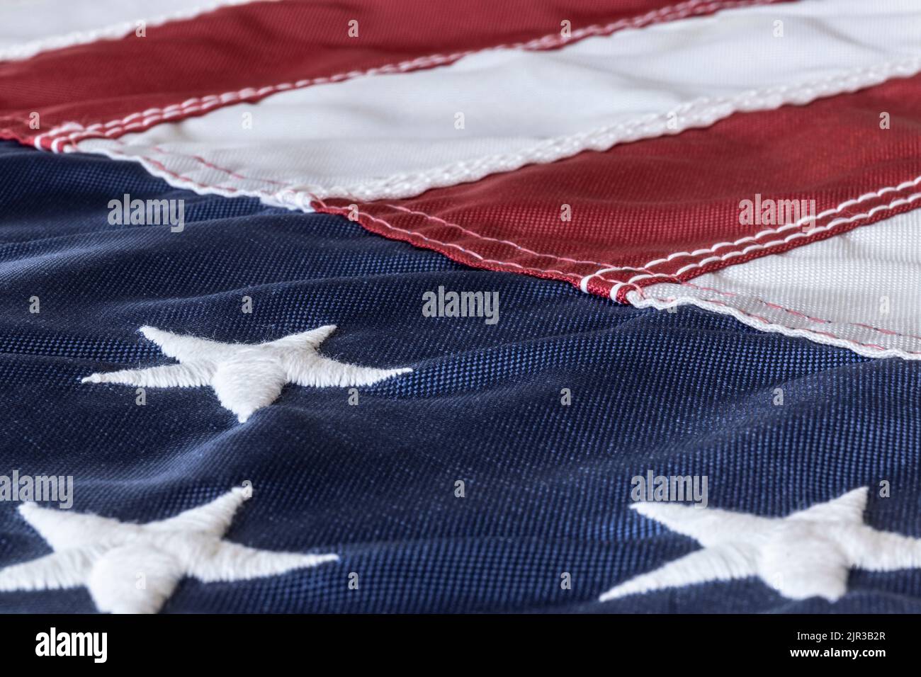 American Flag geeignet für Hintergrund mit Kopierraum, Vorlage und benutzerdefiniertem Text. Stockfoto