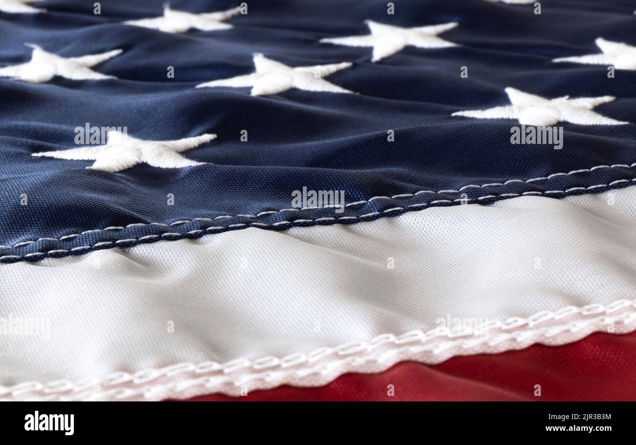 American Flag geeignet für Hintergrund mit Kopierraum, Vorlage und benutzerdefiniertem Text. Stockfoto