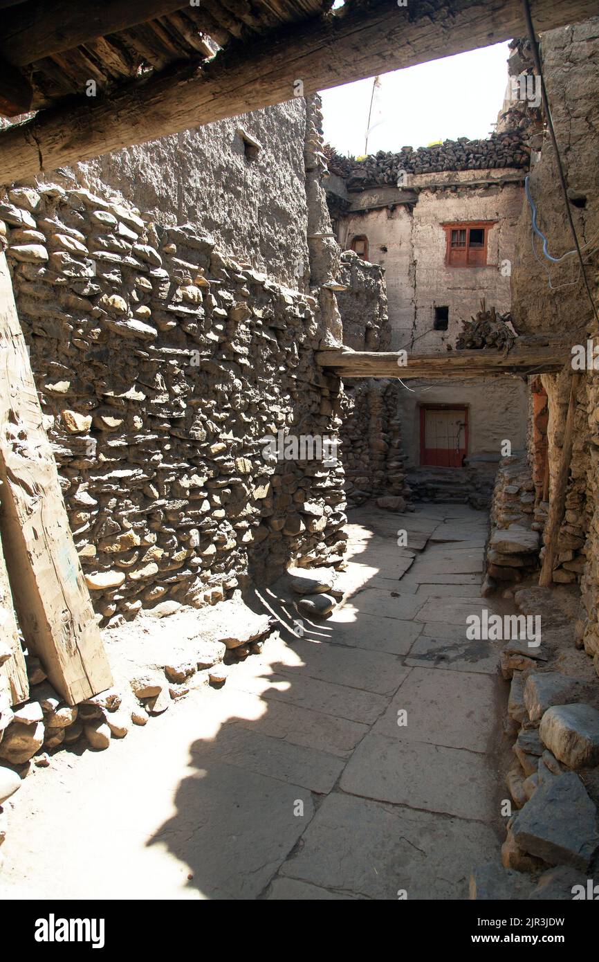 Kagbeni, schönes Dorf im unteren Mustang Bereich, rund Annapurna Circuit Trekking Trail, Nepal Stockfoto
