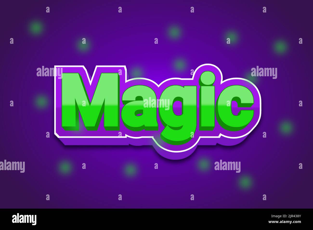 Editierbare Texteffekte Magic , Wörter und Schriftart können geändert werden Stock Vektor