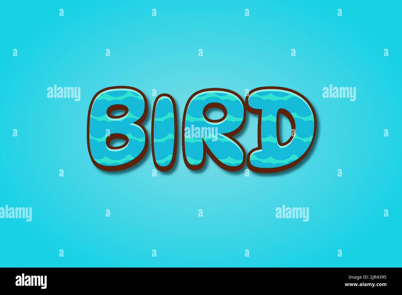 Editierbare Texteffekte Vogel , Wörter und Schriftart können geändert werden Stock Vektor