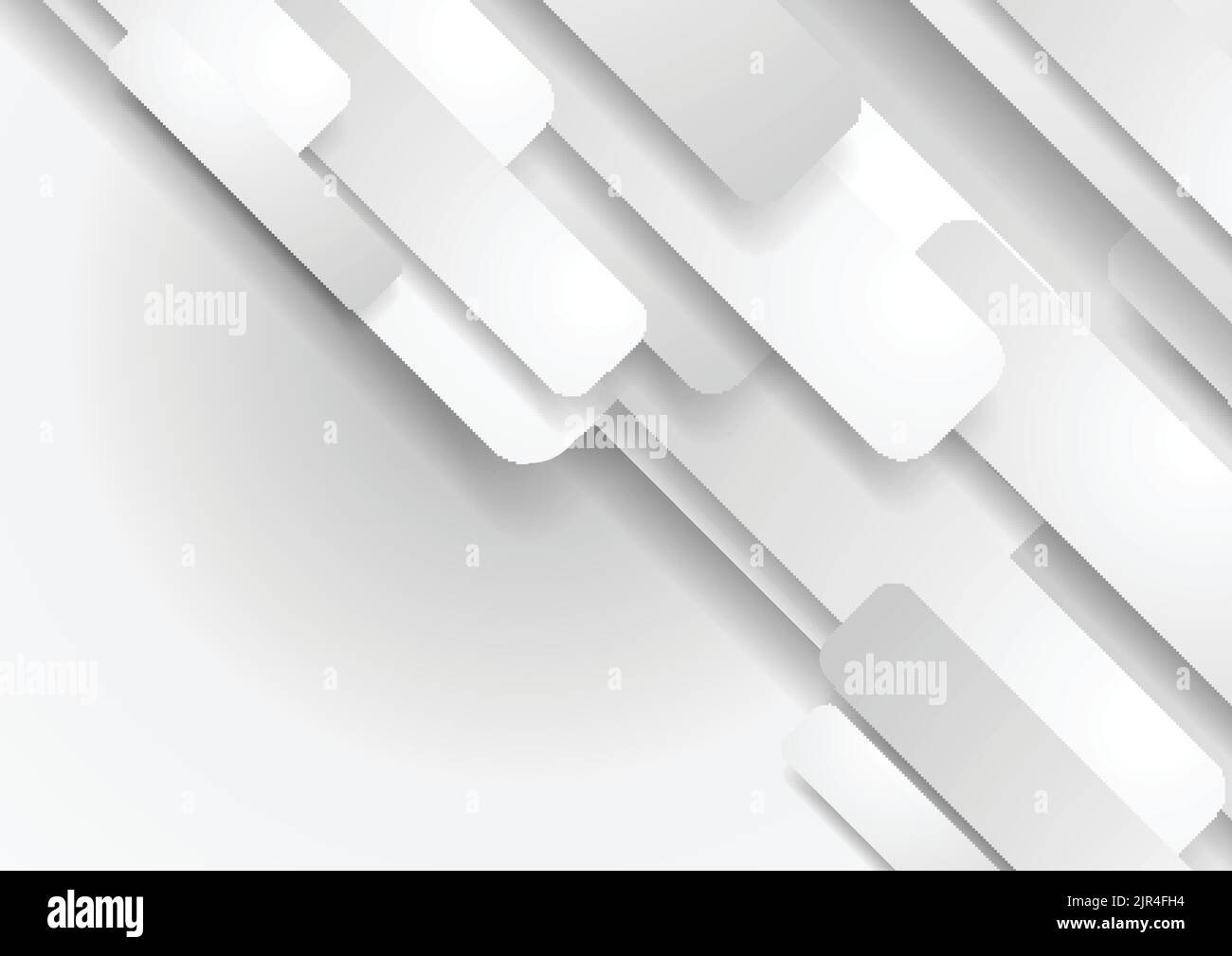 Weißes und graues Papier geometrische Formen abstrakten Hintergrund. Vektordesign Stock Vektor