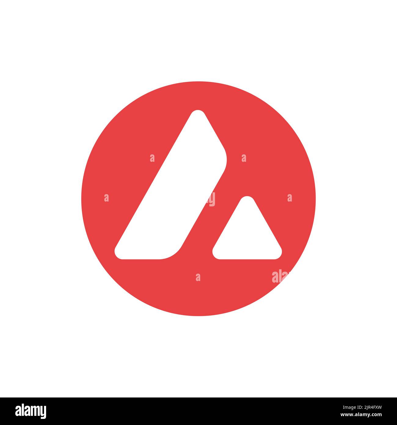 Avalanche (AVAX)-Münzsymbol auf weißem Hintergrund isoliert. Stock Vektor