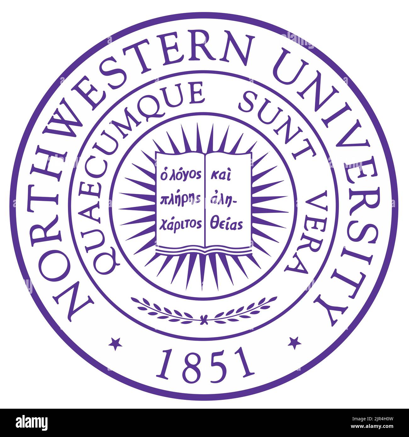Siegel und Logo der University of Northwestern Stock Vektor
