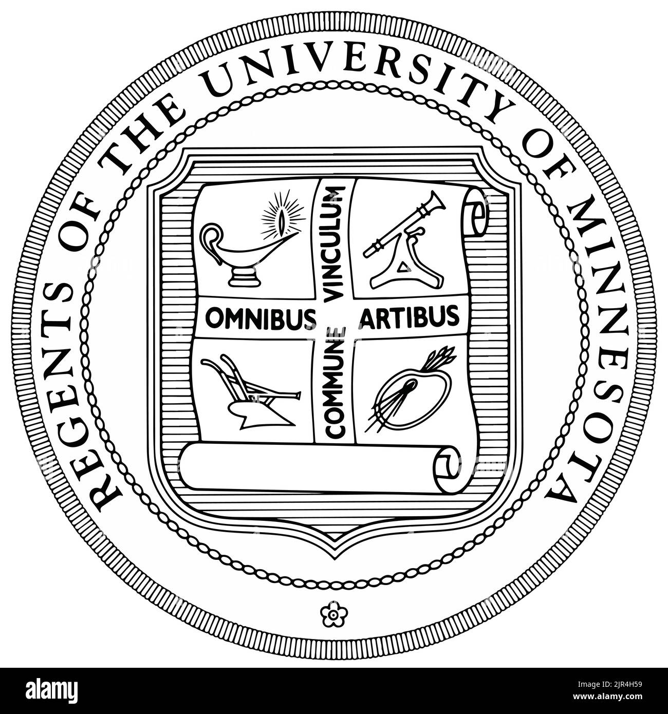 Siegel und Logo der University of Minnesota Stock Vektor