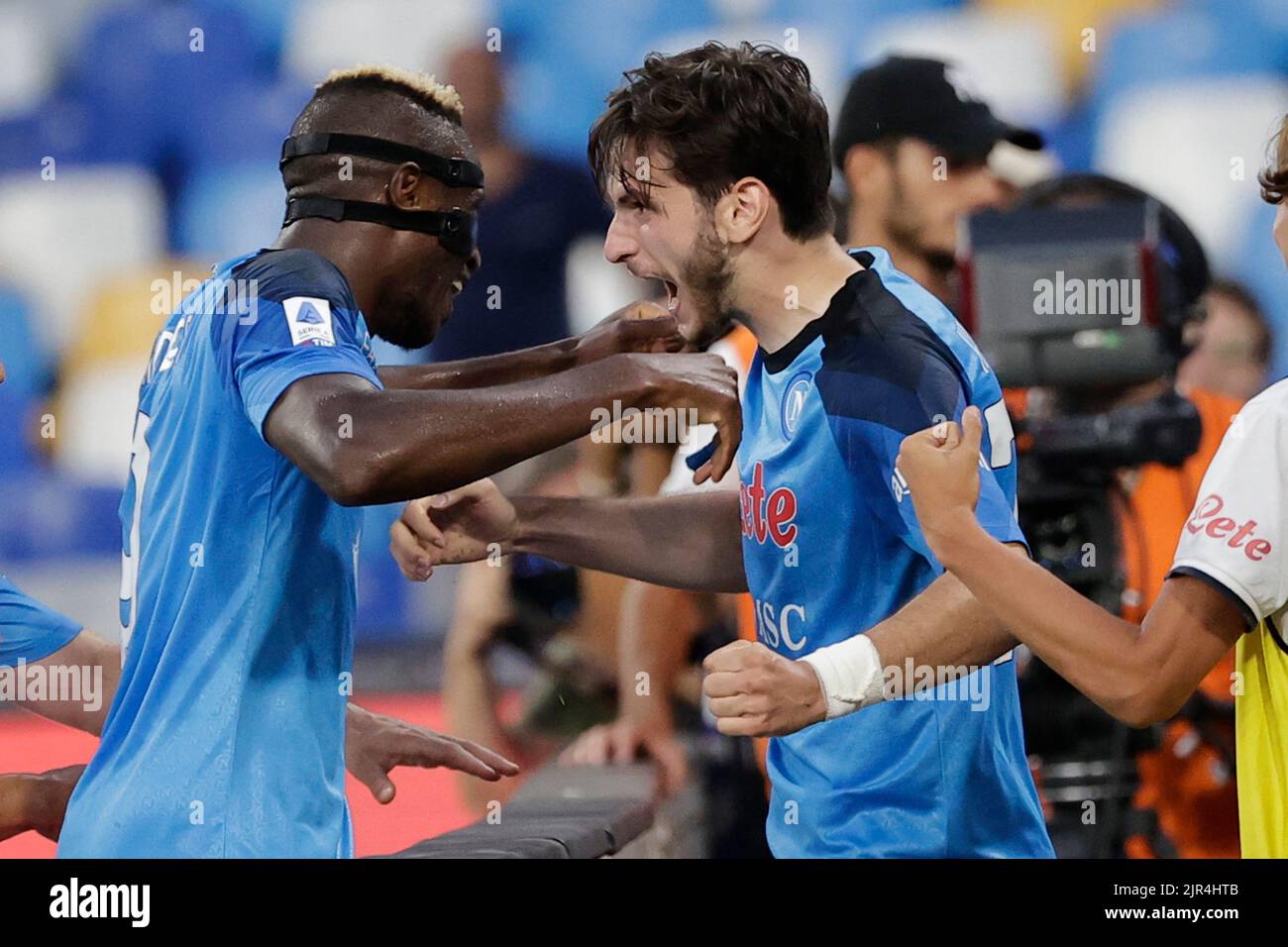 Neapel, Italien, Diego Armando Maradona Stadium, 21. August 2022, Khvicha Kvaratskhelia von Neapel, Italien, Diego Armando Maradona Stadium, 21. August 2022, Khvicha Kvaratskhelia von