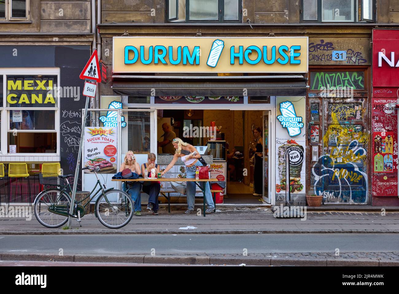 Durum House, türkisches Kebab-Restaurant; Nørrebrogade, Kopenhagen, Dänemark Stockfoto