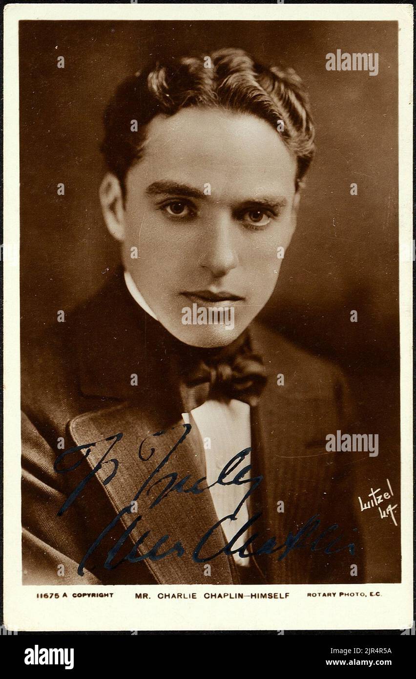 Charlie Chaplin Postkarte (ca. 1910) Stockfoto