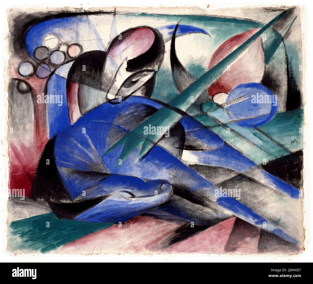 Franz Marc - Träumendes Pferd (träumendes Pferd) Franz Marc (1913) klassische Malerei Stockfoto