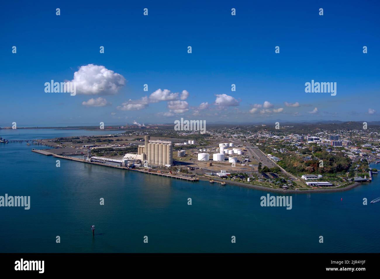 Luftaufnahme des Auckland Point Terminal Gladstone Queensland Australien Stockfoto