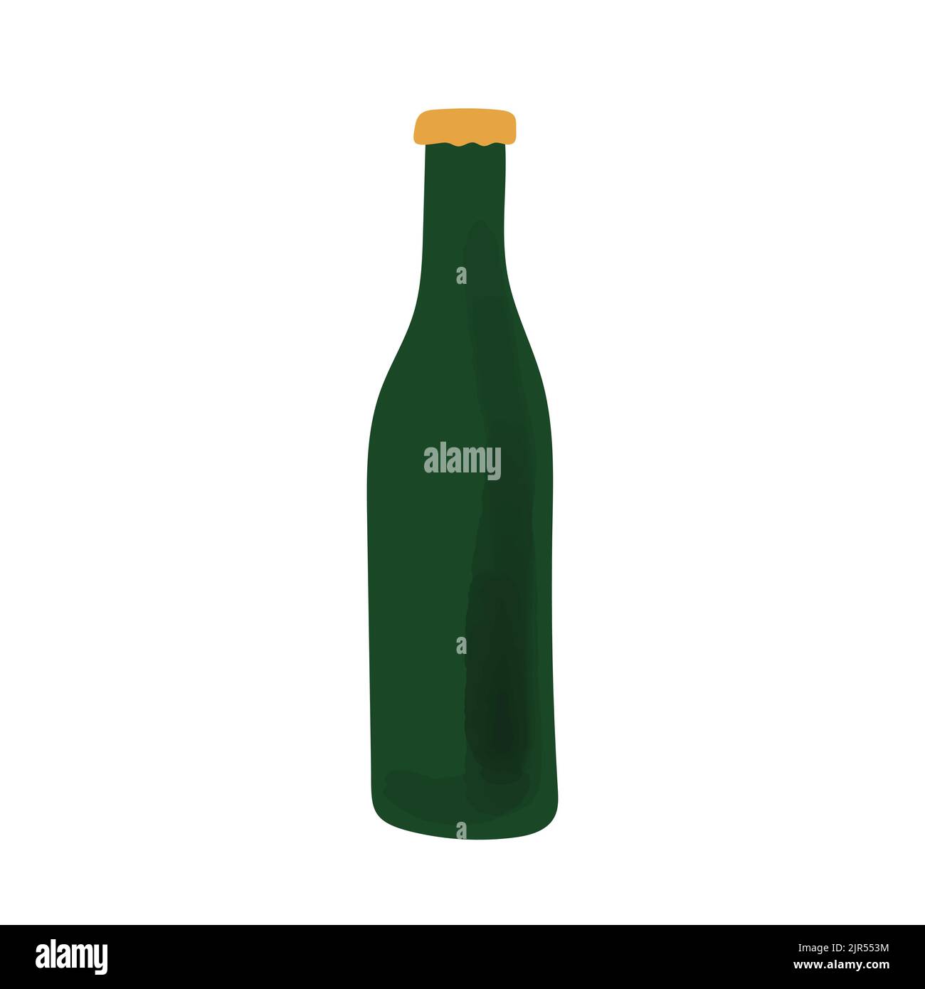 Abbildung der grünen Flasche isoliert auf weißem Hintergrund Stock Vektor