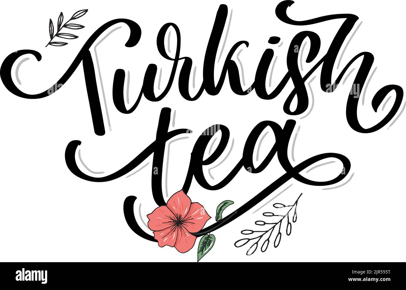 Türkische Traditionen der Teezeremonie. Teezeit. Dekorative Elemente für Ihr Design. Vektor-Illustration mit orientalischen Tasse Stock Vektor