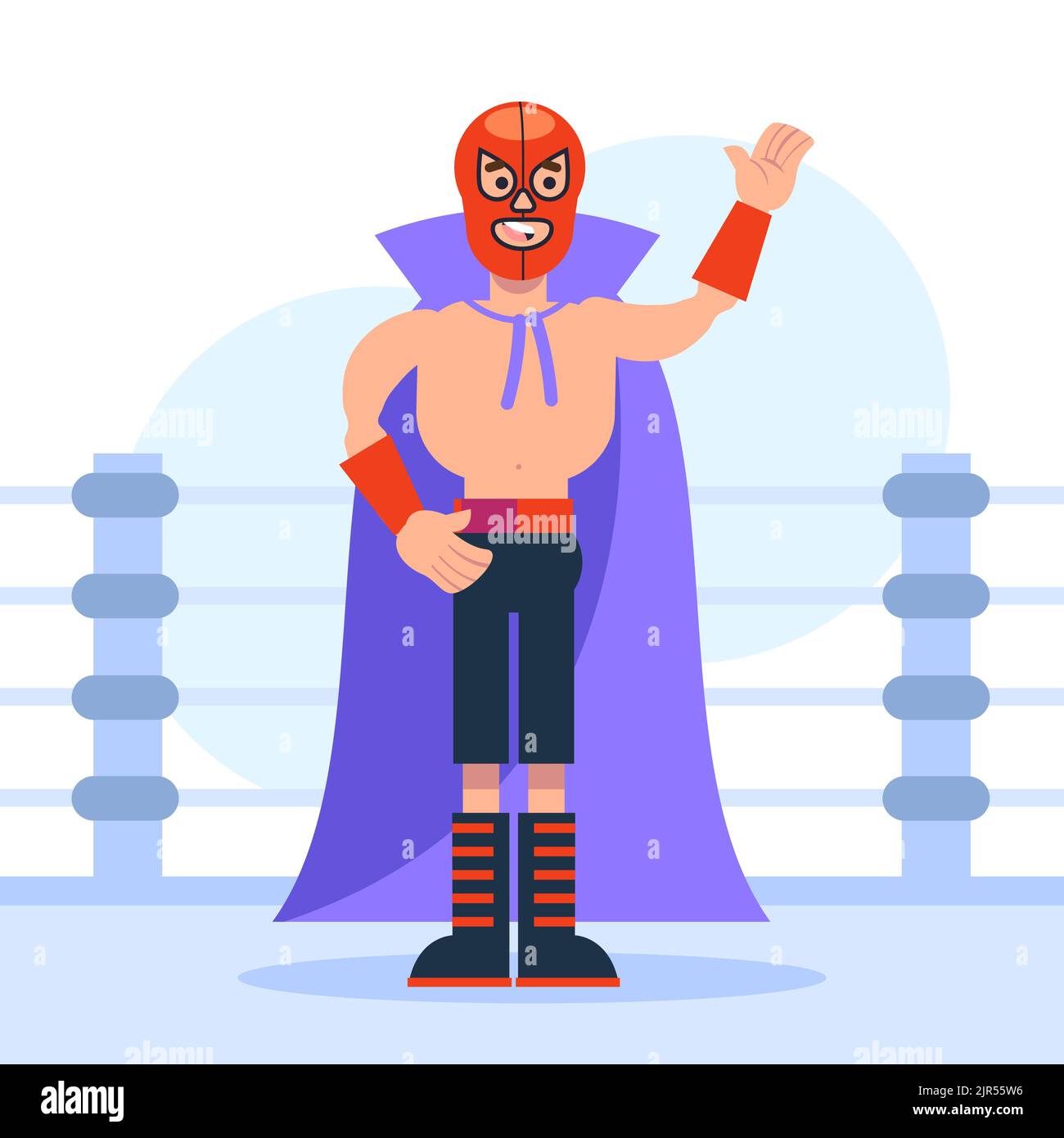 Mexikanische Wrestler Illustration Design Vektor Illustration Stock Vektor