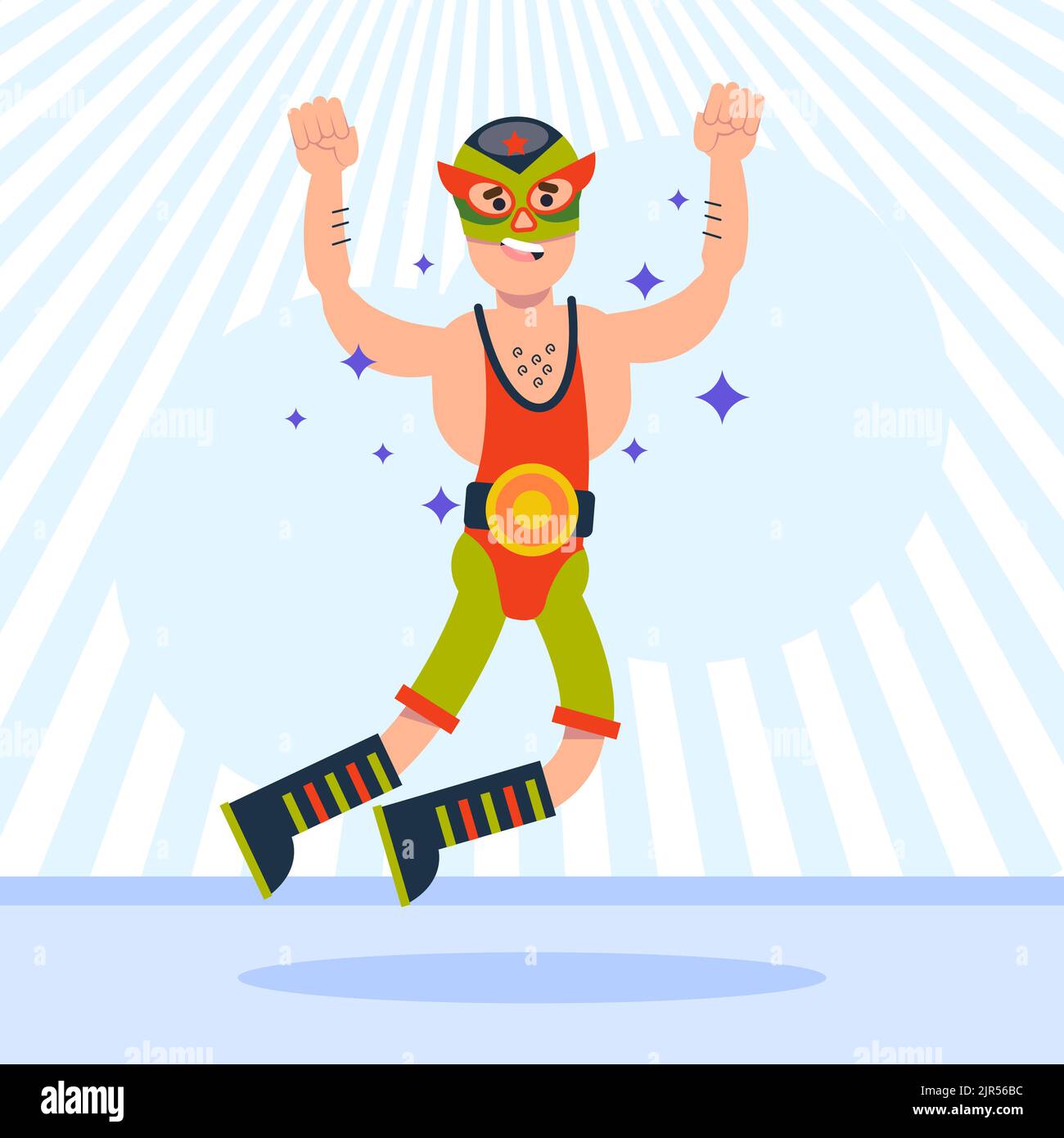 Mexikanische Wrestler Illustration Design Vektor Illustration Stock Vektor