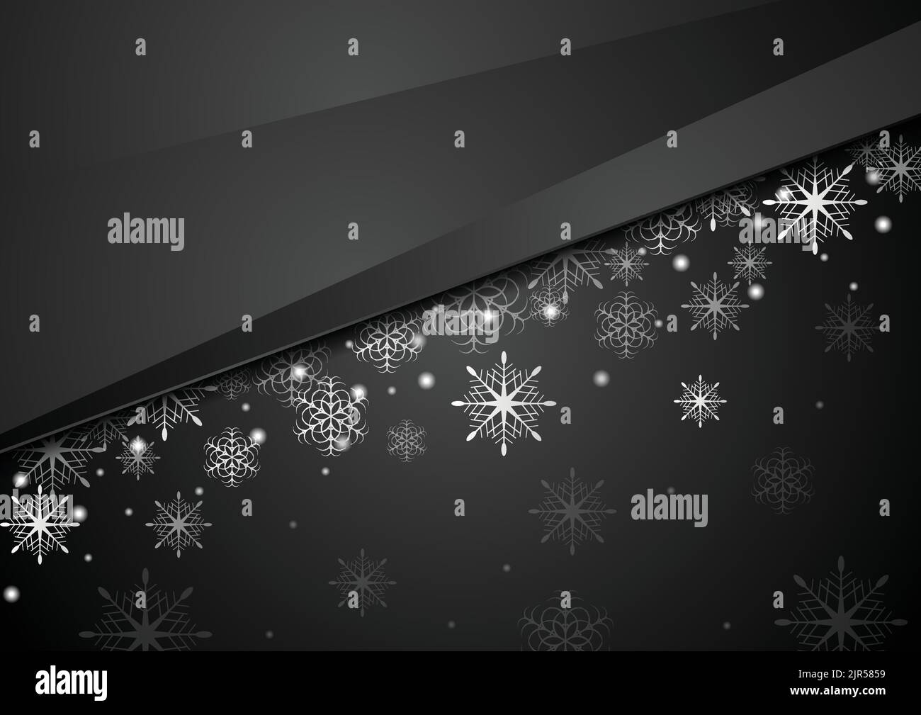 Schwarze abstrakte Schneeflocken Weihnachten Corporate Hintergrund. Vektor-Grußkarte Design Stock Vektor