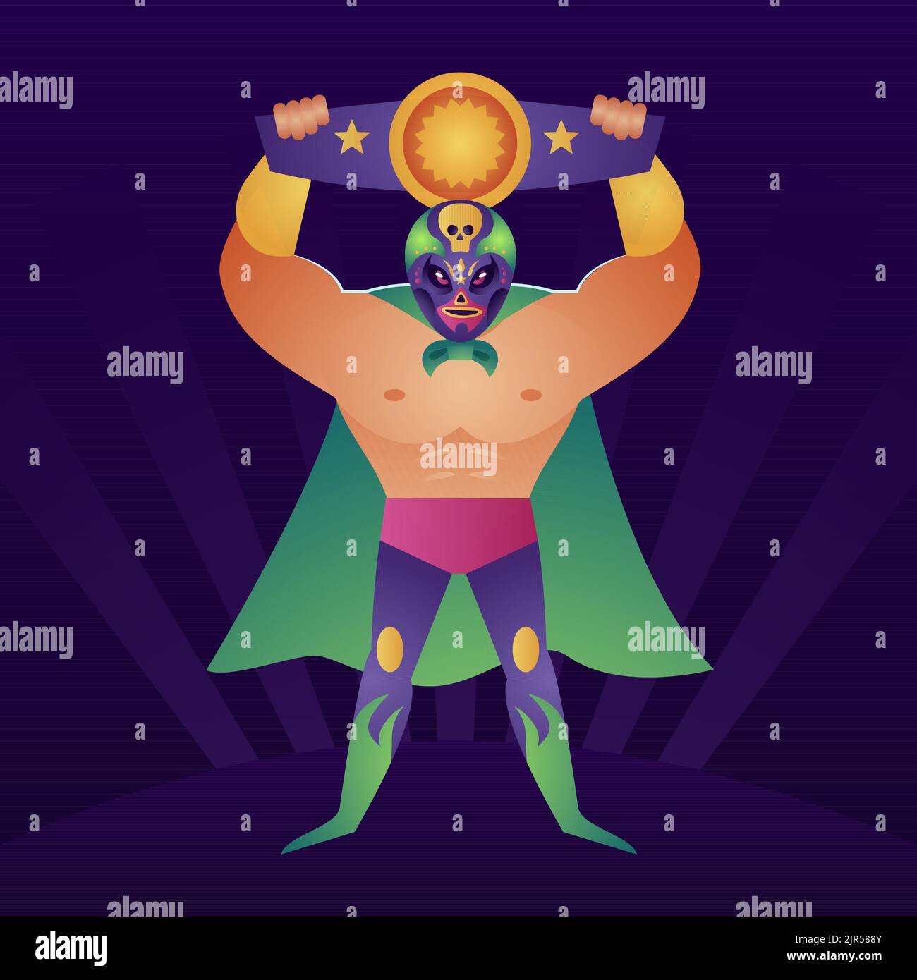 Mexikanische Wrestler Illustration Design Vektor Illustration Stock Vektor