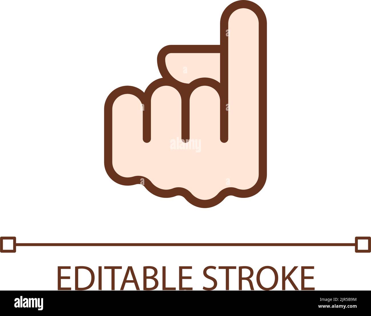 Zeigefinger zeigt auf Pixel Perfect RGB-Farbsymbol Stock Vektor