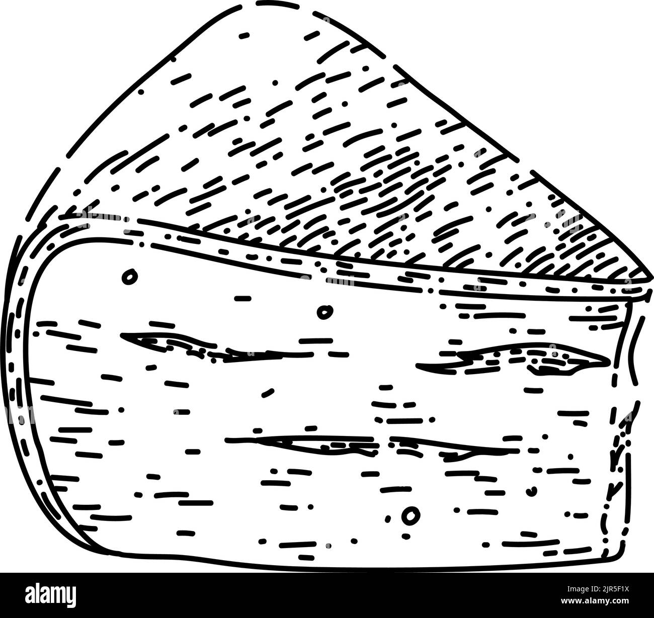 handgezeichneter Vektor mit gouda-Käse-Skizze Stock Vektor