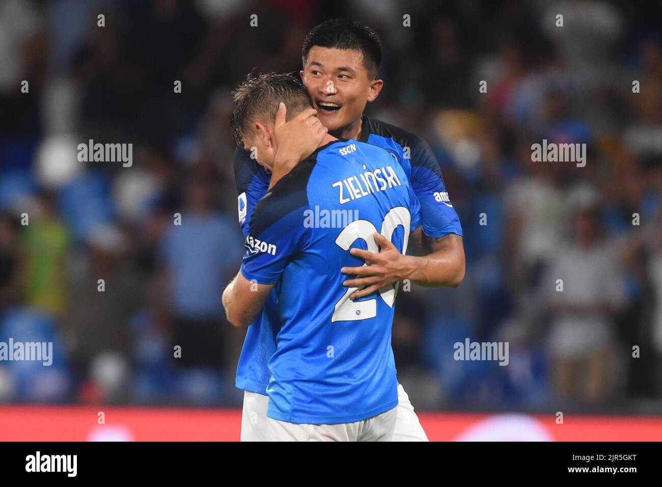 Napoli, Italien. 21. August 2022. Kim Min-Jae (SSC Napoli) jubeln nach dem Tor während des Spiels der Serie A 2022/23 zwischen SSC Napoli und AC Monza Diego Armando Maradona Stadium (Bild: © Agostino Gemito/Pacific Press via ZUMA Press Wire) Stockfoto