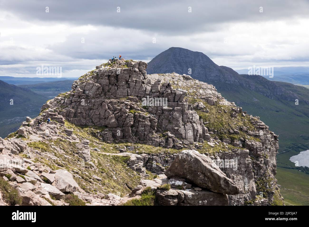 Der östliche Gipfel des Stac Pollaidh in den nordwestlichen Highlands Stockfoto