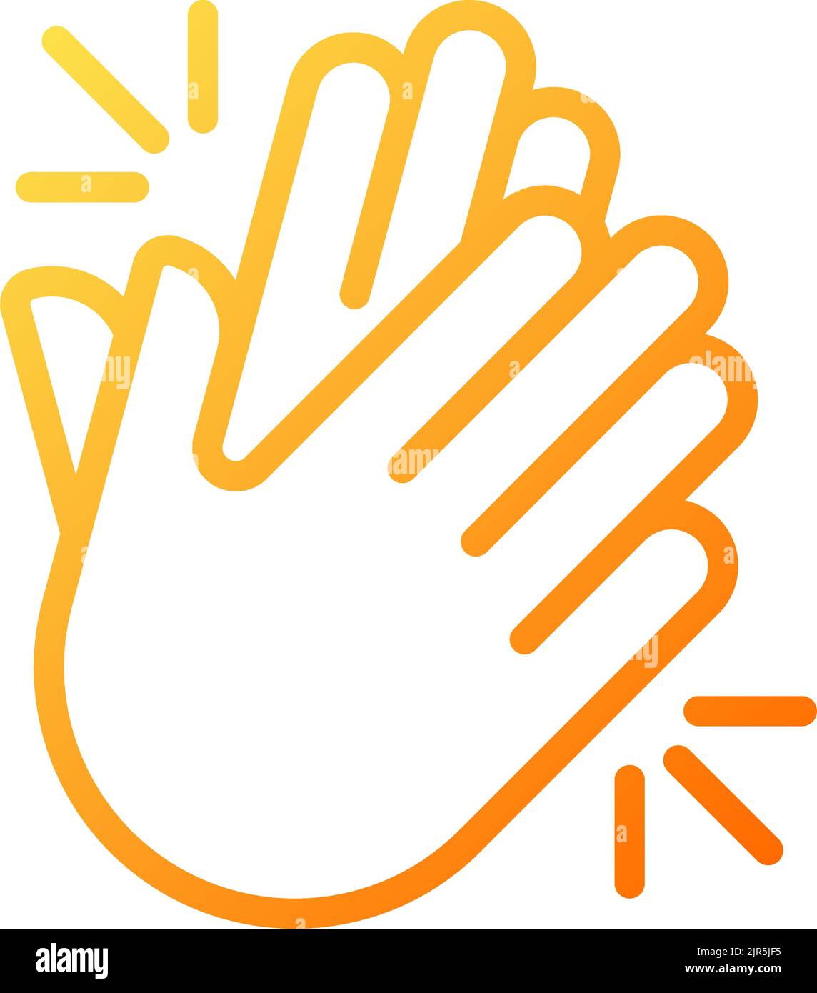 Klatschende Hände Pixel perfekter Gradient lineares Vektor-Symbol Stock Vektor