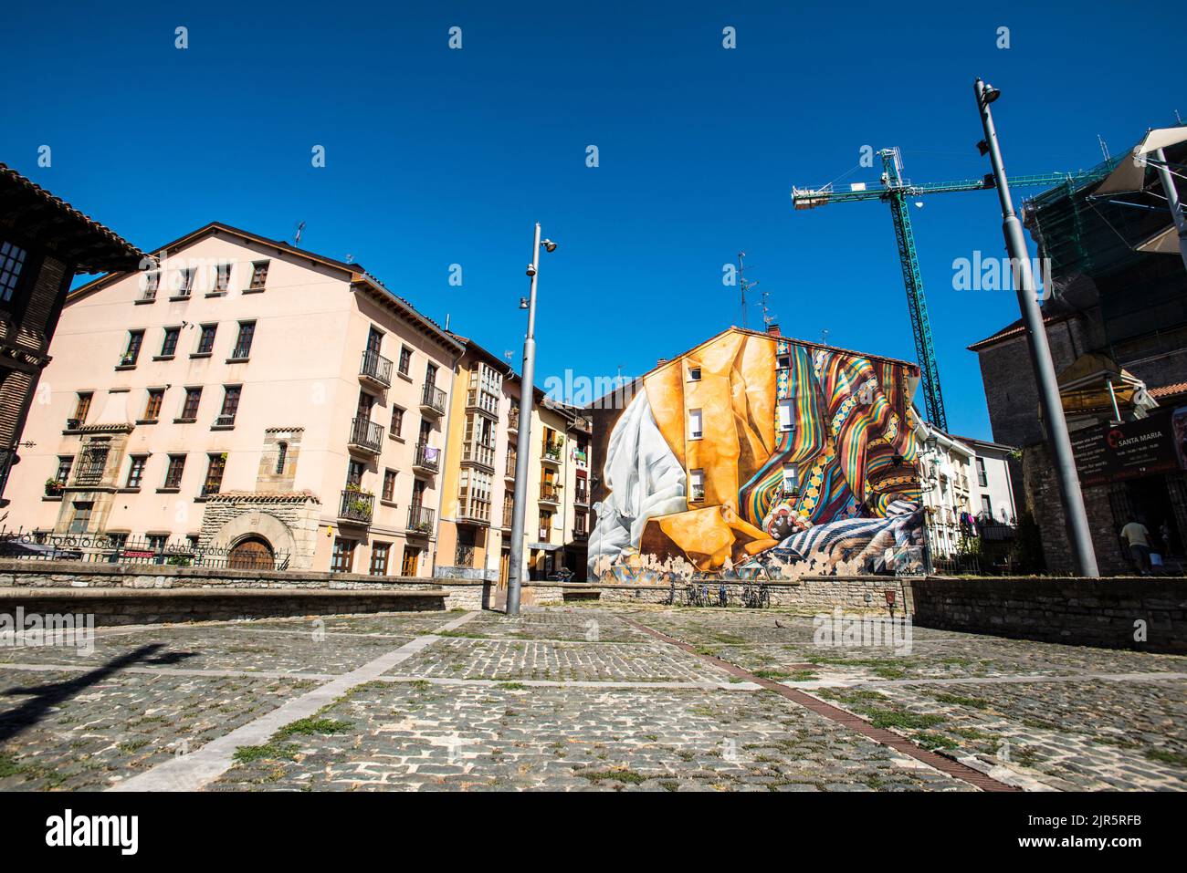 Mural Route in Vitoria, Baskenland Stockfoto