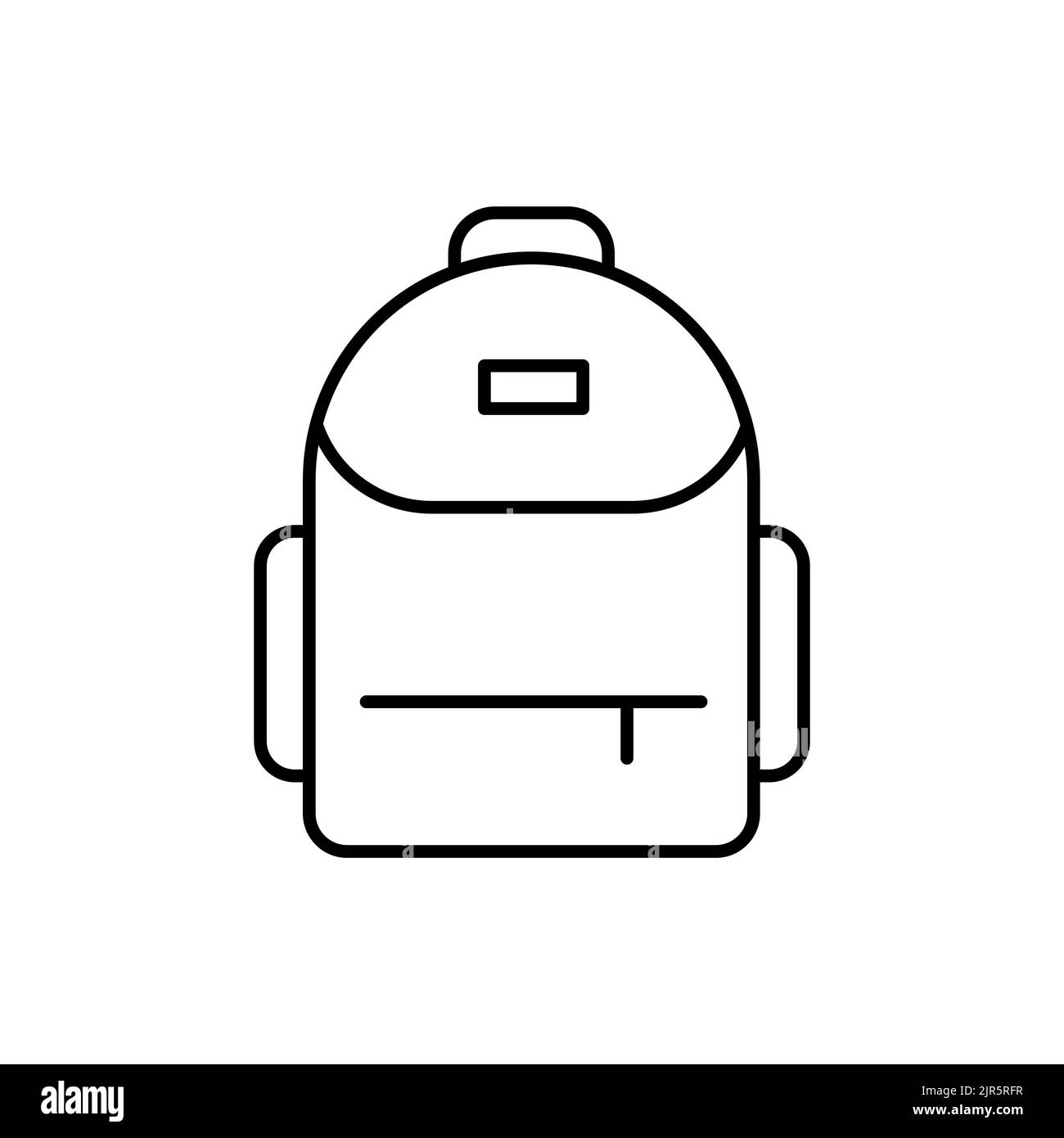 Herren Rucksack Vektor Symbol Umriss schwarz. EPS 10... Männliche Stadt Tasche Illustration.... Flaches Umrissschild. Online-Shop-Konzept. Einfacher Mann Casual Accessoire. Stockfoto