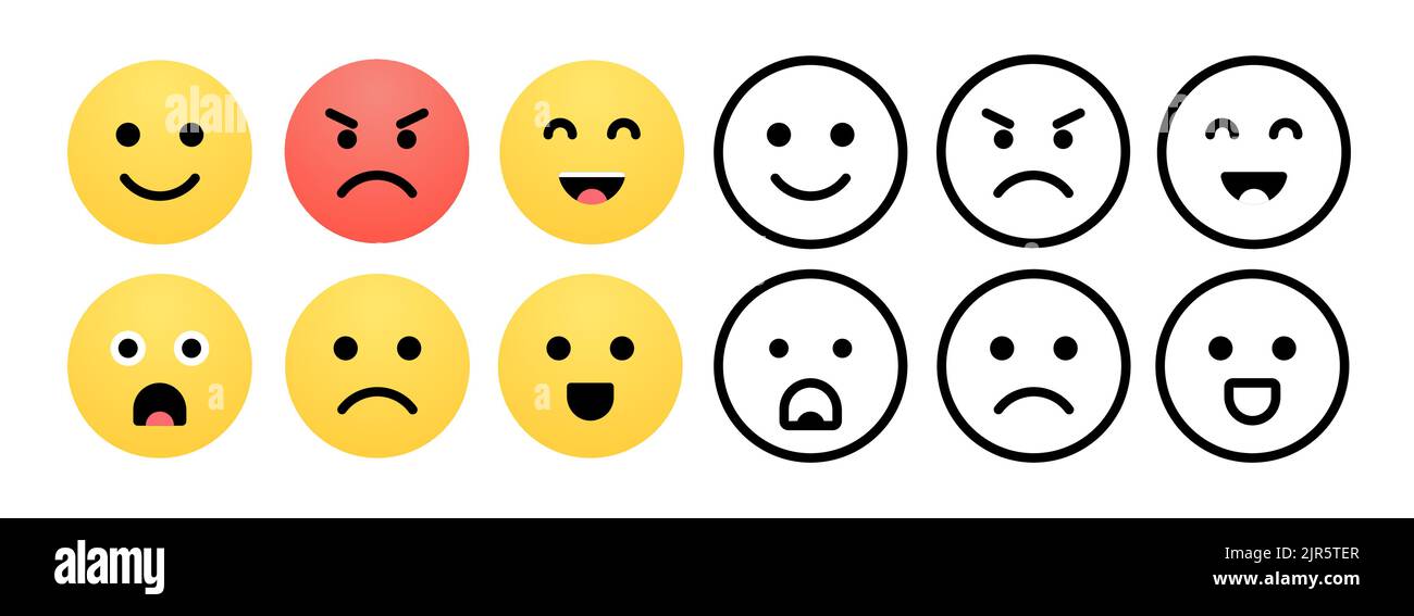 Emoji Smile Vektor Gesicht Cartoon-Symbol. Emoticon glücklich lachen Symbol Charakter Ausdruck Stock Vektor