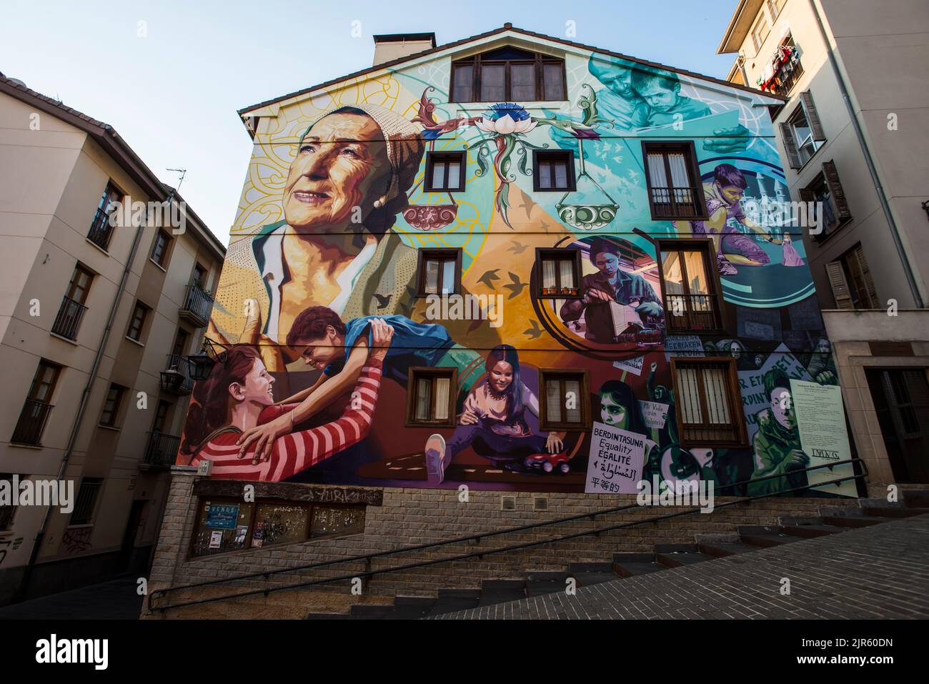 Mural Route in Vitoria, Baskenland Stockfoto
