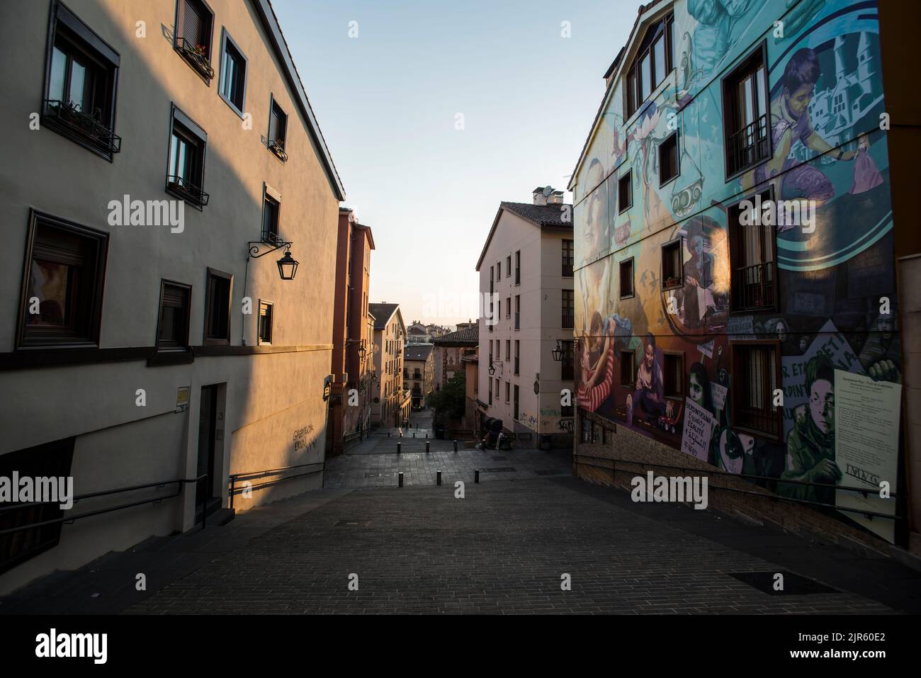 Mural Route in Vitoria, Baskenland Stockfoto