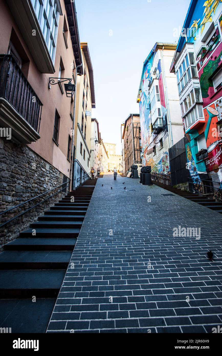 Mural Route in Vitoria, Baskenland Stockfoto