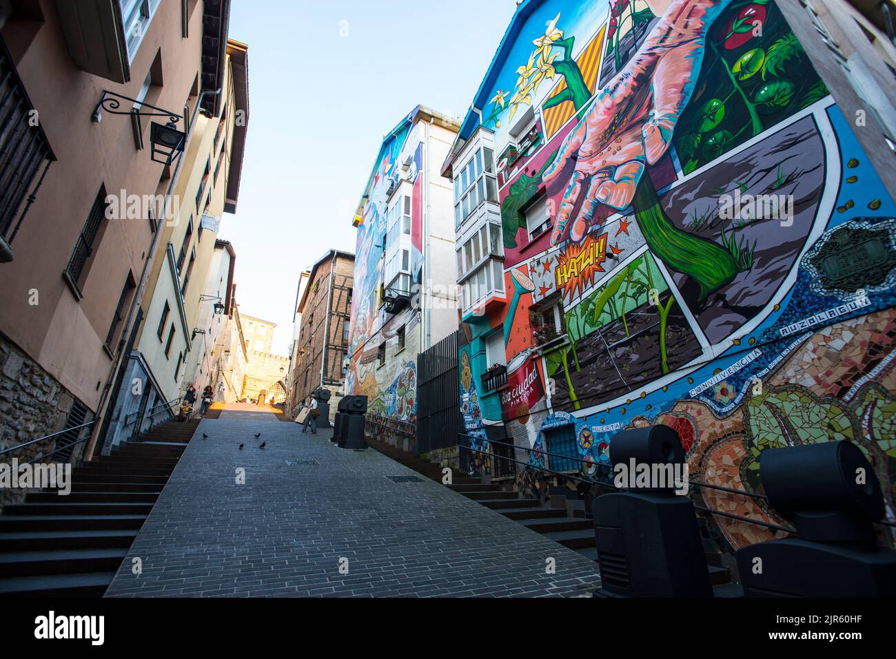 Mural Route in Vitoria, Baskenland Stockfoto