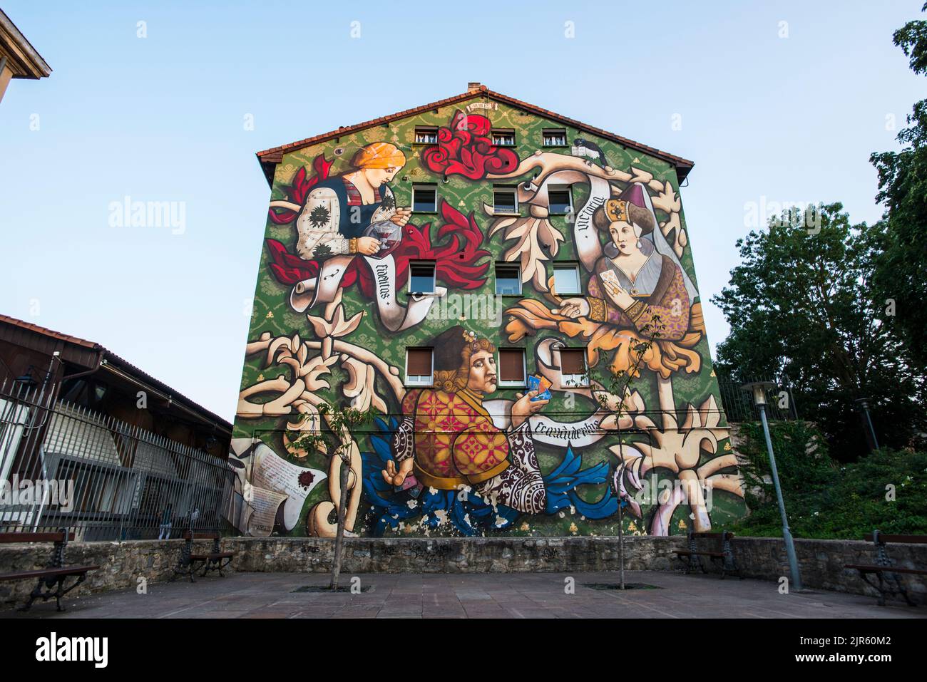 Mural Route in Vitoria, Baskenland Stockfoto