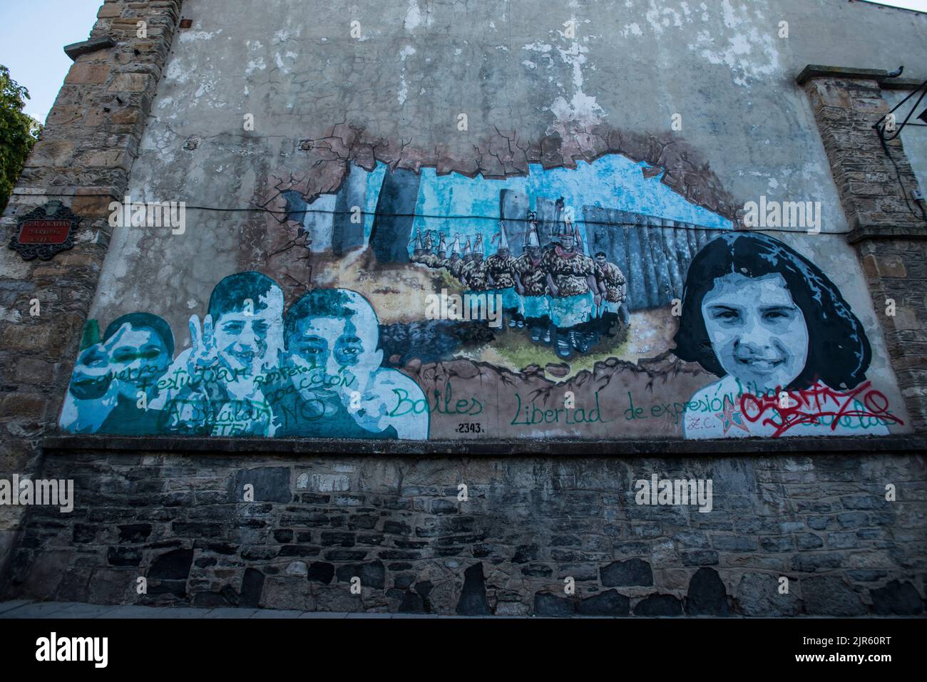 Mural Route in Vitoria, Baskenland Stockfoto