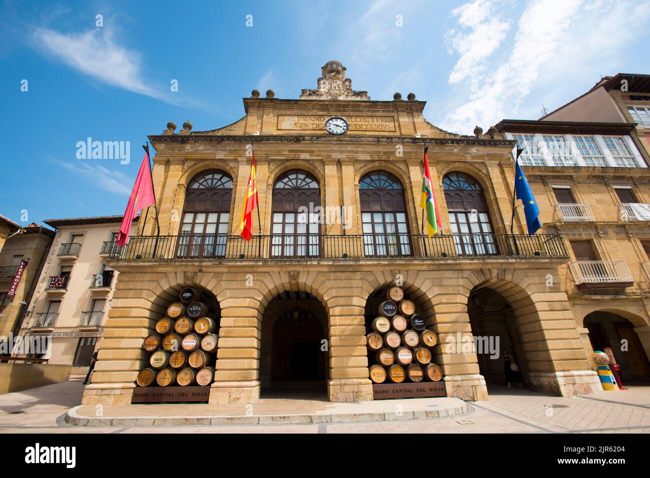 Haro Rathaus, La D.o., Baskenland Stockfoto