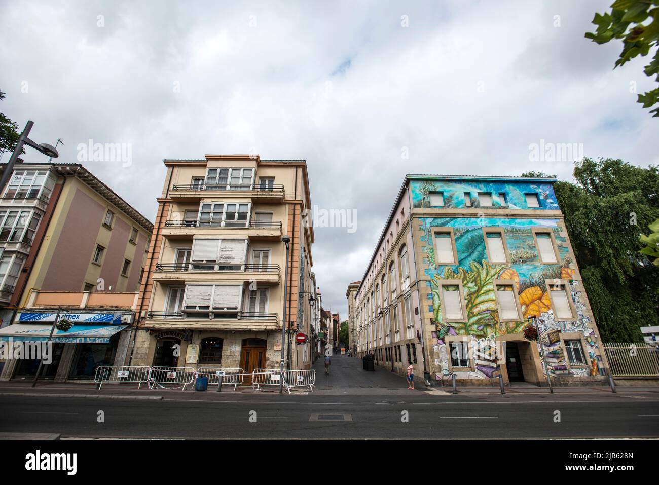 Mural Route in Vitoria, Baskenland Stockfoto
