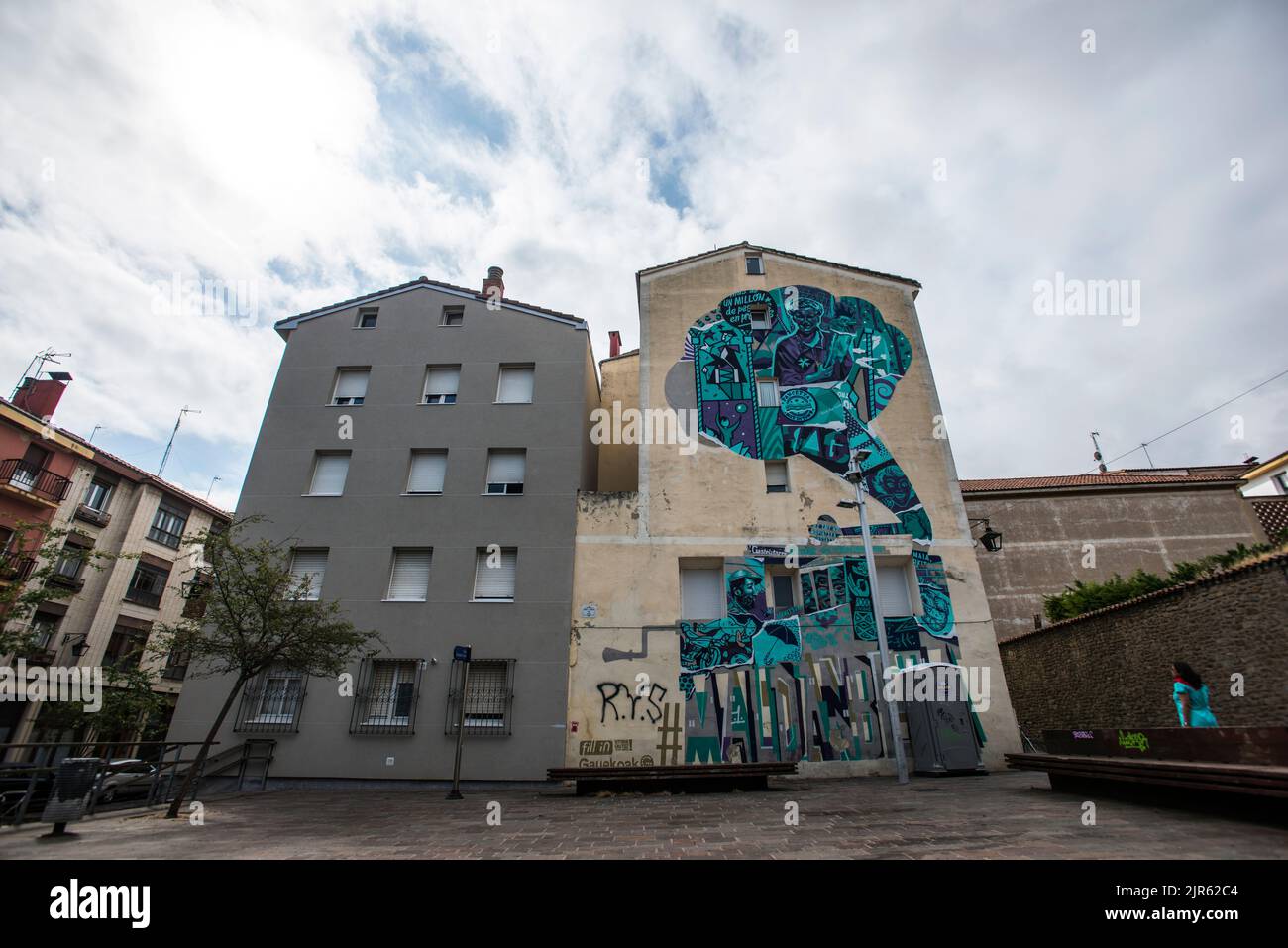 Mural Route in Vitoria, Baskenland Stockfoto